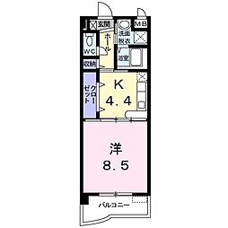 ラフレシール秋根 1Kの間取図画像