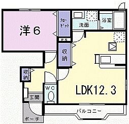 シェーンブルンA 1LDKの間取図画像