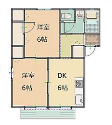 アゼリア 2DKの間取図画像
