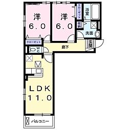アースガーデン 2LDKの間取図画像