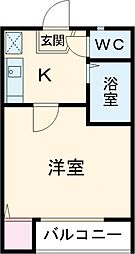 シュノンソー名古屋 2階1Kの間取り