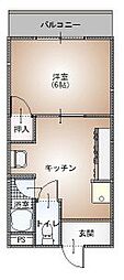 パンデュール弁財天 1DKの間取図画像