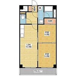 メゾン・エトワール 4階2LDKの間取り