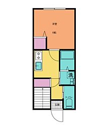 コージーコート 1Kの間取図画像