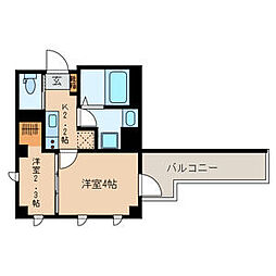 セラ ビューノ本八幡 4階1SKの間取り