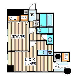 USビル 1LDKの間取図画像