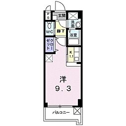 グラッチェ 2階1Kの間取り