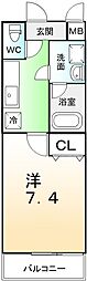 フジパレス愛泉 1Kの間取図画像