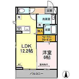 ザ・クラウン 1LDKの間取図画像