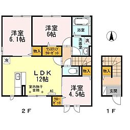 ヴィオーラ旭町B 3LDKの間取図画像