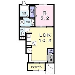 グレイス高松2 1LDKの間取図画像