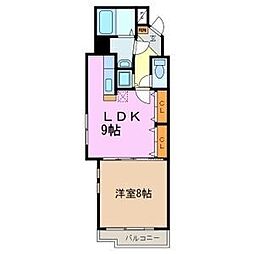 ハースヒルズ 1LDKの間取図画像