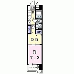 メゾンソレイユ 1DKの間取図画像