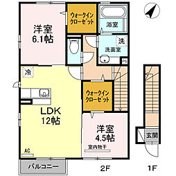 ヴィブァンB 2LDKの間取図画像