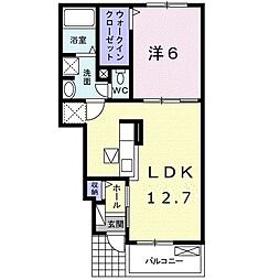 モンアンテリユール原1 1LDKの間取図画像
