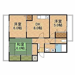 イーストコート尾上 3DKの間取図画像