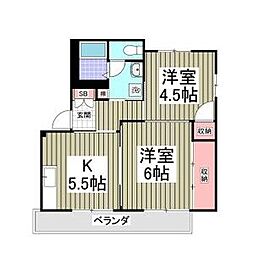 コーポ・アップルC 2Kの間取図画像