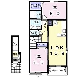 ブライトヒルA 2LDKの間取図画像