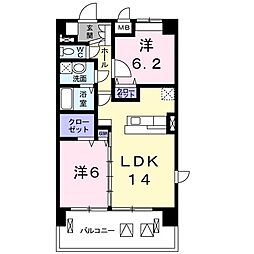 スピリットK 2LDKの間取図画像