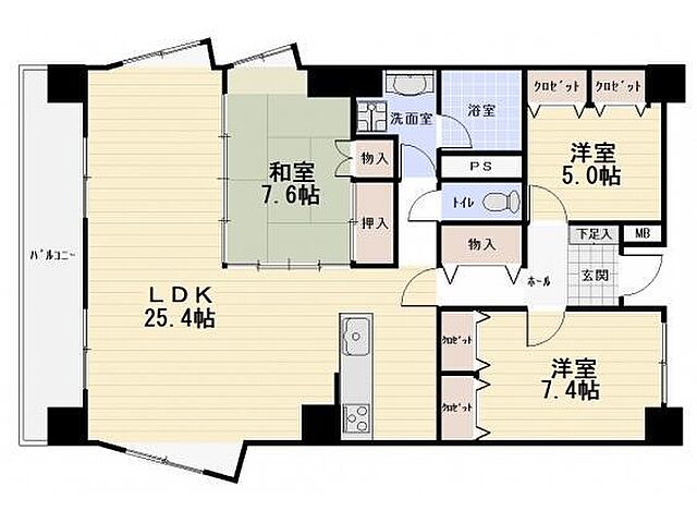 ホームズ ルポンドシエルうのしま 3ldk 賃料10 7万円 6階 98 44 賃貸マンション住宅情報