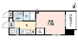 アミュゼ城野 10階1Kの間取り