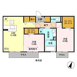 ラランジャ 2LDKの間取図画像