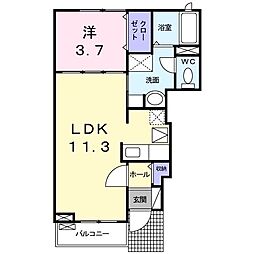 ドリームB 1LDKの間取図画像