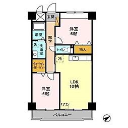 NTマンション 3階2LDKの間取り