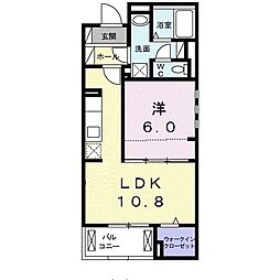 オリエンス 1LDKの間取図画像