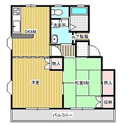ディーバ太田駅 2DKの間取図画像