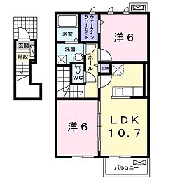 エムズサニーガーデン8 2LDKの間取図画像