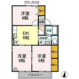 ファミール・司 3DKの間取図画像