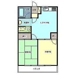 ベルハイム 2LDKの間取図画像