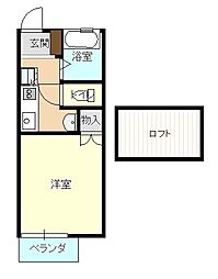 エステートJUNA館 1Kの間取図画像