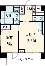 セジュール小牧 1LDKの間取図画像