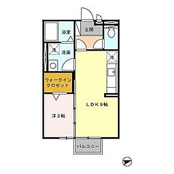 シャン・ド・フルール 1LDKの間取図画像