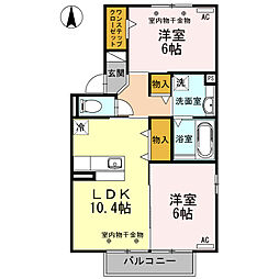ソレイユ千石A 2LDKの間取図画像