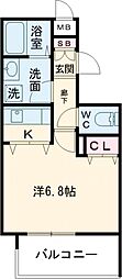 プレサンス三宮花時計前 1Kの間取図画像