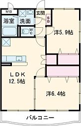 ジュエルSK 2LDKの間取図画像