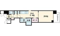 名古屋市営名城線 平安通駅 徒歩3分の賃貸マンション 6階1DKの間取り