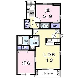 ロイヤルフォート 2LDKの間取図画像