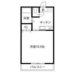 ドリーム館 1Kの間取図画像