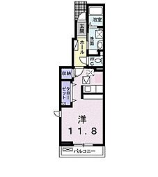 マロンK1 ワンルームの間取図画像