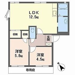 ネオハイツロッキーA棟 2LDKの間取図画像