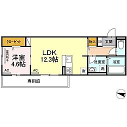 グレンディール2 1LDKの間取図画像