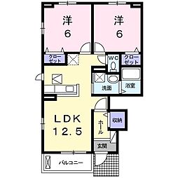 セレーノ・アモーレ 2LDKの間取図画像