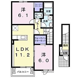 プリンセチア3 2LDKの間取図画像