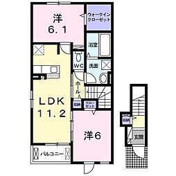 グランソレイユJ 2LDKの間取図画像