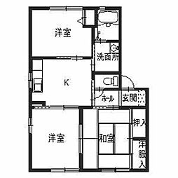 アイランドA棟 2LDKの間取図画像