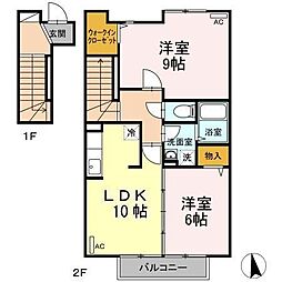 メゾン・ボヌール 2LDKの間取図画像